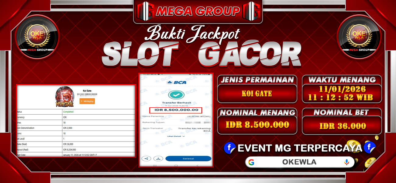 Bukti JP situs Okewla hari Senin, 12 Januari 2026